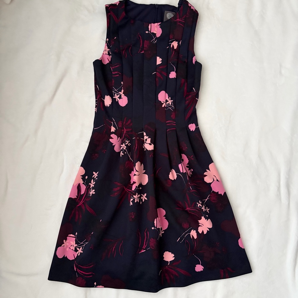 Vince Camuto Navy Pink Floral Dress